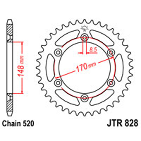 JT JT Rear Sprockets R/W 828-48T SUZ (804)